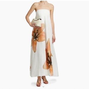 Significant Other Parisa Placed Floral Strapless Maxi dress